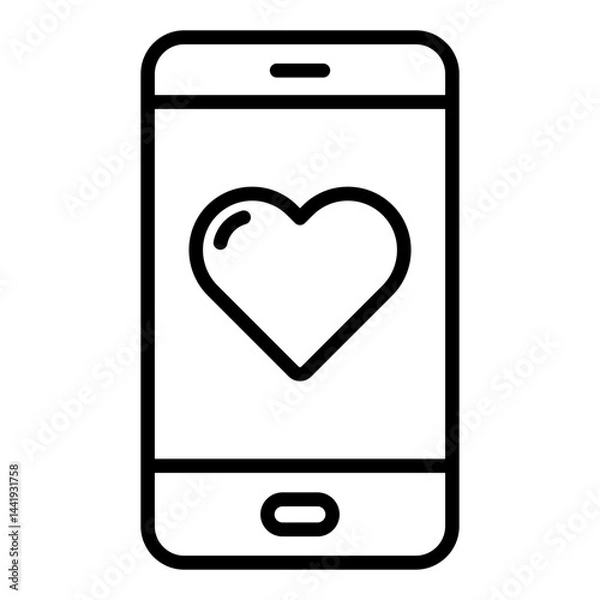 Fototapeta Smartphone with heart icon	
