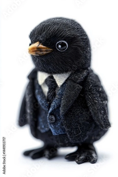 Fototapeta A penguin in a suit, isolate on white background, combining elegance and whimsy.