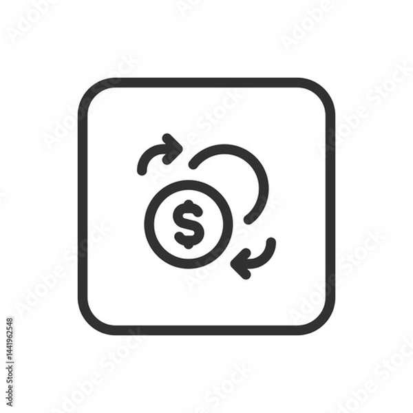 Fototapeta Transfer, Conversion & Exchange Icon – Currency Exchange & Financial Transactions