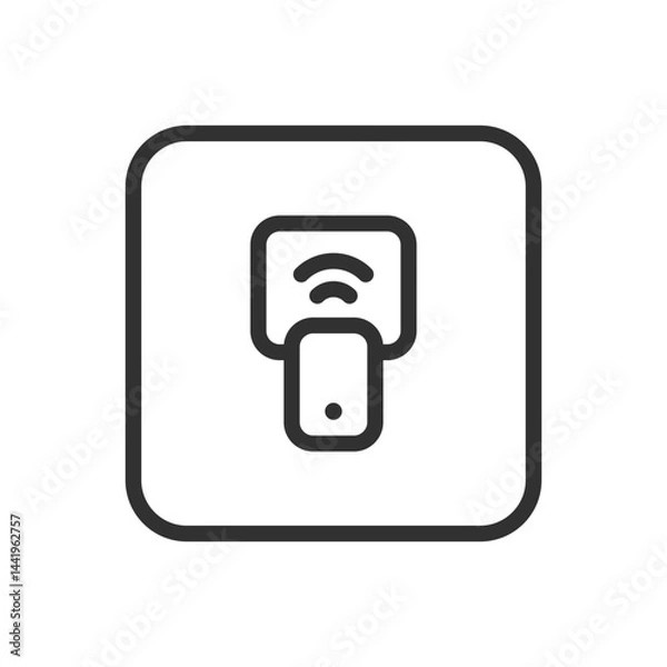 Fototapeta Phone Wireless Payments Icon – Secure Mobile Transactions
