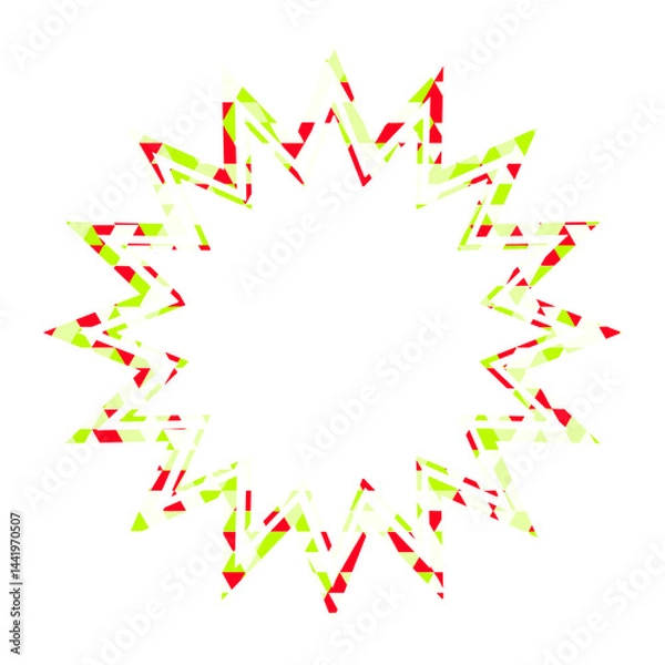 Fototapeta ステンドグラス風吹き出し　三角形模様　ギザギザした形