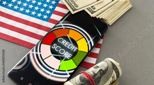 Obraz report credit score banking borrowing application risk form document loan business market policy deployment data check workplace concept - stock image