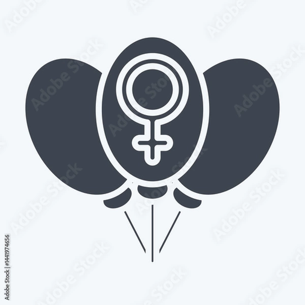 Fototapeta Icon Ballon. related to Feminism symbol. glyph style. design editable