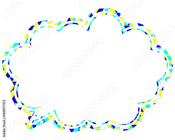 Fototapeta ステンドグラス風吹き出し　三角形模様　丸みのある雲形