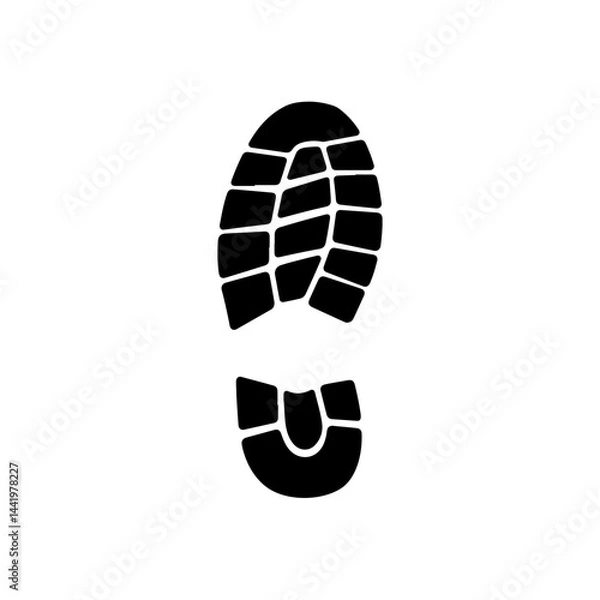 Obraz Shoe Print silhouette icon vector flat design.