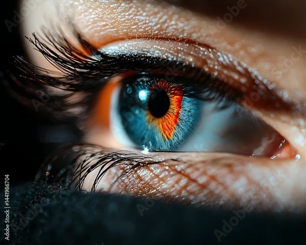 Fototapeta Close-up of a woman's eye, vibrant colors