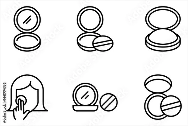 Fototapeta Face powder icon set, vector icon for beauty store or app and logo on white background.