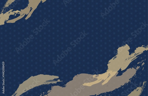 Obraz 和風紺色×金色背景ベクターイラスト素材
