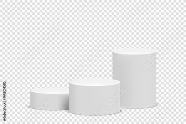 Obraz cylindrical podium isolated on transparent background. 3d vector illustration