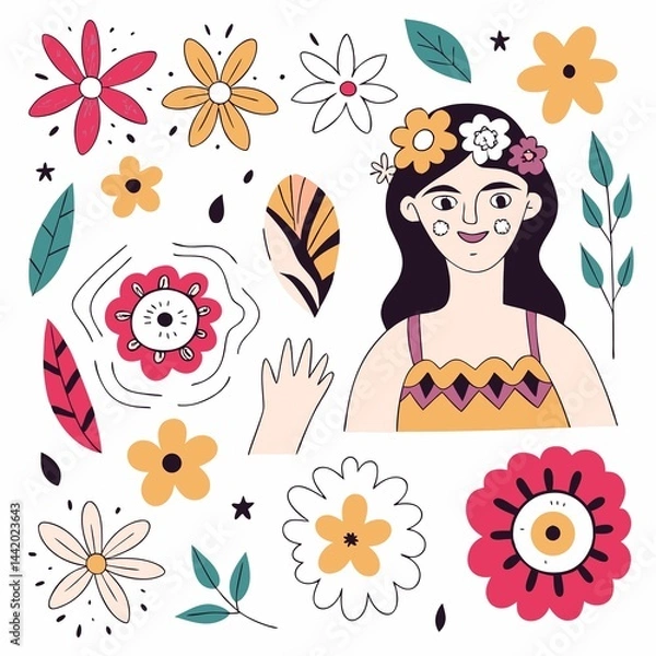 Fototapeta A digital illustration of a girl