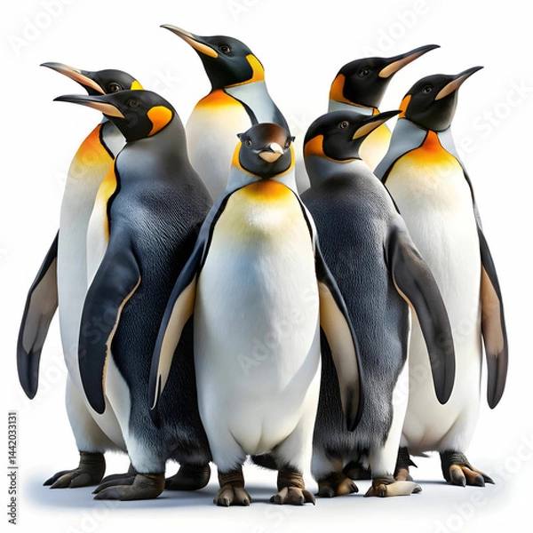Fototapeta "Adorable Penguins Isolated on White
