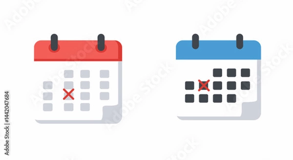 Fototapeta Two colorful calendars mark specific dates