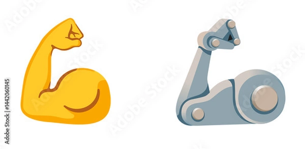 Obraz Cyborg Arm and Human Arm