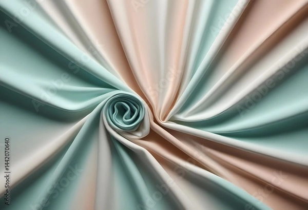 Obraz Detailed view of fabric showcasing a delicate pattern in light blue and pink hues