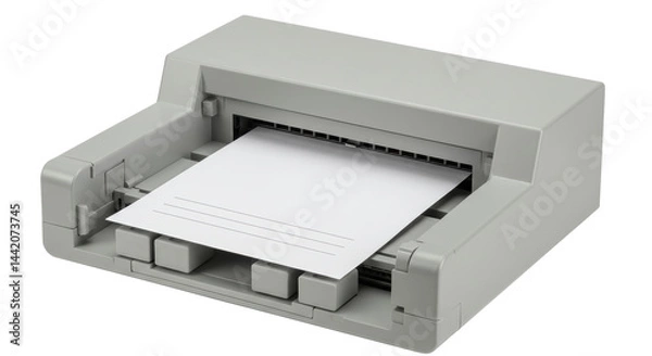 Obraz Isolated Dot Matrix Printer Printing Paper Sheet