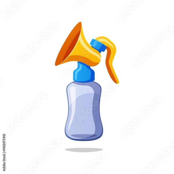 Fototapeta Breast pump vector isolated on white background.