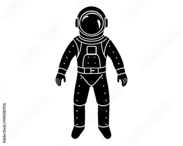 Fototapeta Astronaut vector silhouette illustration isolated on white background