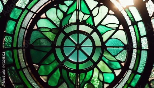 Obraz Green stained glass as a background. 