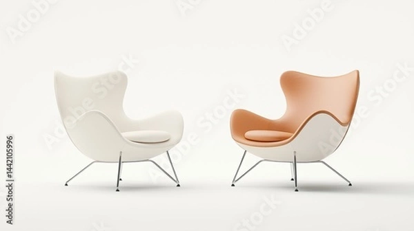Obraz Two chairs with different colors and designs.
