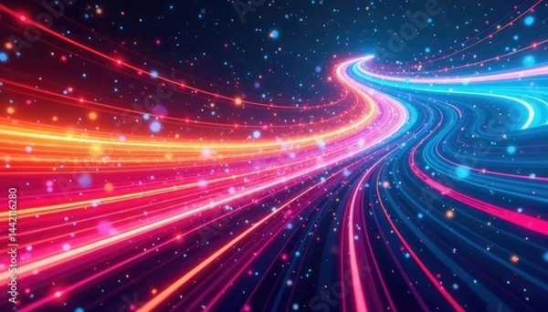 Fototapeta Abstract swirling colors creating a vibrant race track pattern , swirl, vortex