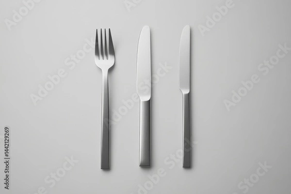 Fototapeta Fork and knives silverware