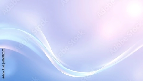 Fototapeta オーロラのように輝く青と紫の光の波