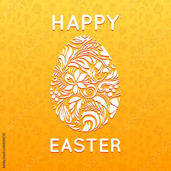 Obraz Egg.Easter card. Happy easter. Illustration for poster, greeting card