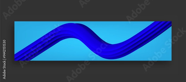 Obraz 3d dynamic blue linkedin banner template
