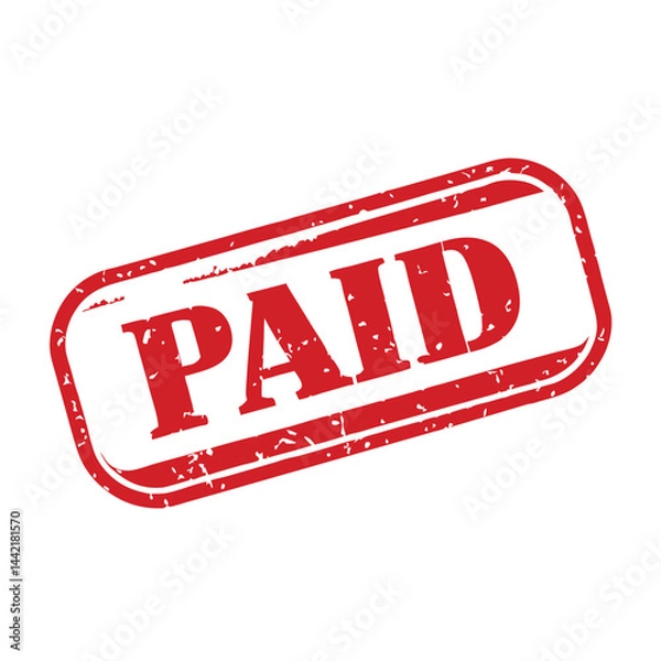 Obraz Red paid rubber stamp vector design