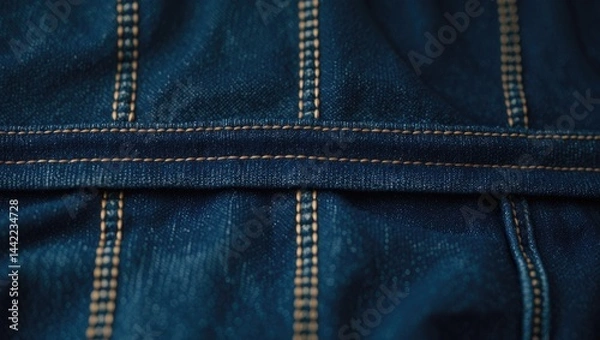 Fototapeta Jeans stitching in close-up