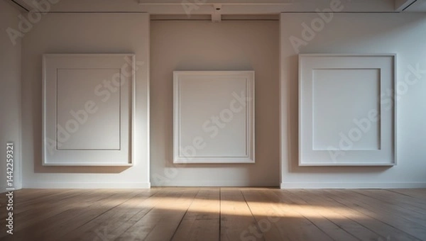 Fototapeta Gallery hall showcasing a vacant frame