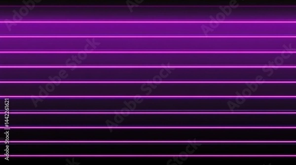 Fototapeta A vibrant neon purple and black striped background in a retro 80s synthwave aesthetic with bold geometric patterns and futuristic design elements.