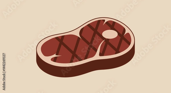 Obraz Bread with Knife Illustration