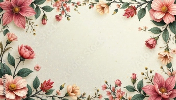 Fototapeta Subtle paisley floral pattern, muted tones, delicate details, floral, sophisticated, paisley
