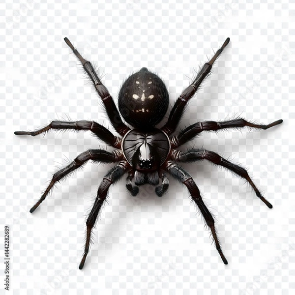 Obraz Black spider isolated on a transparent background