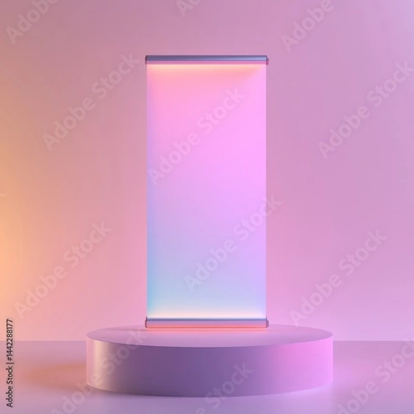 Fototapeta Blank display mockup on platform