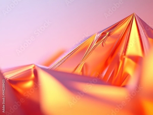 Fototapeta Metallic geometric abstract shape