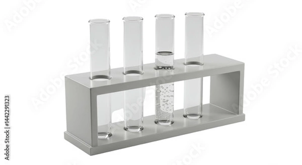 Fototapeta Isolated Glass Test Tubes in a Rack Science Experiment