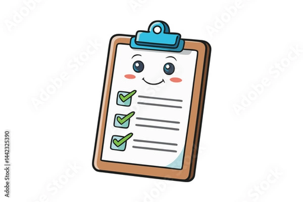 Obraz clipboard with a checklist and green checkmarks, symbolizing organization, tasks, and productivity, ideal for Labor Day or Labour Day themes