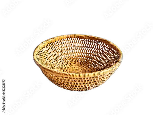 Fototapeta Empty handcraft wicker basket png cut out transparent background
