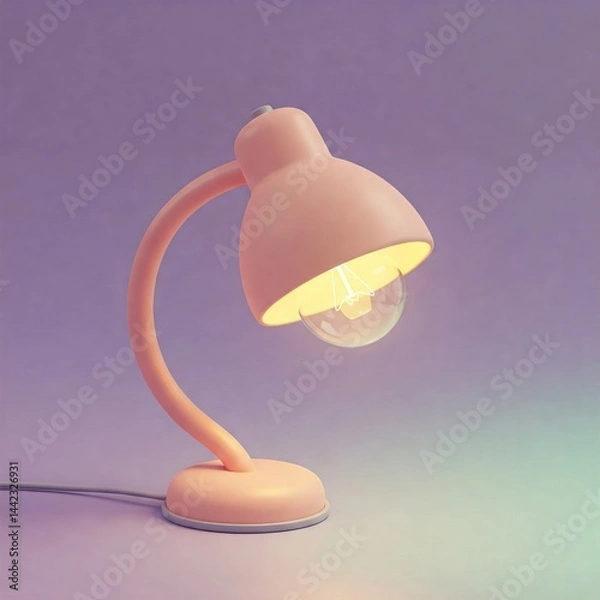 Obraz pink table lamp