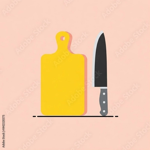 Obraz knife on cutting board