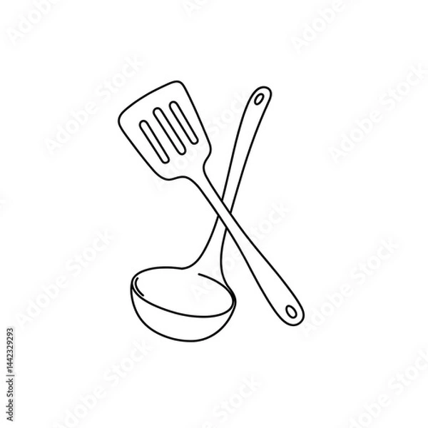 Obraz kitchen utensils on white background