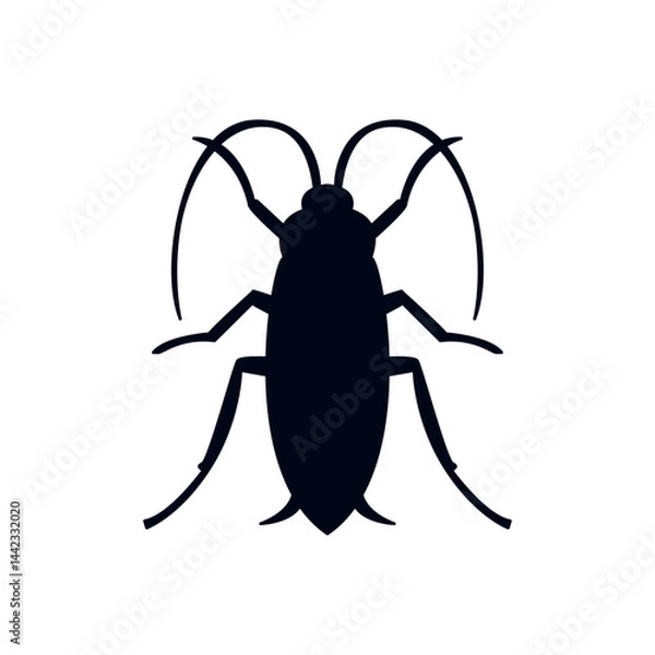 Obraz cockroach bug pest vector symbol sign icon illustration emoji insect