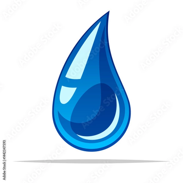 Fototapeta Single water drop vector isolated illustration