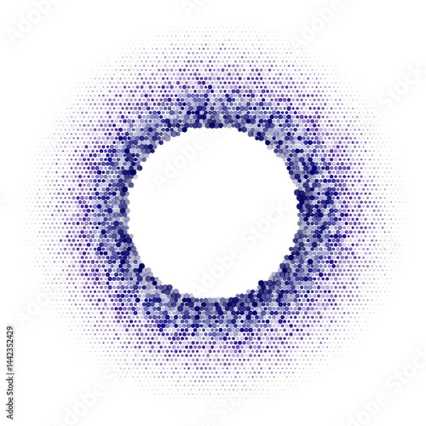 Fototapeta Abstract black halftone dotted background in circle form. Circle halftone dots. Vector illusion illustration