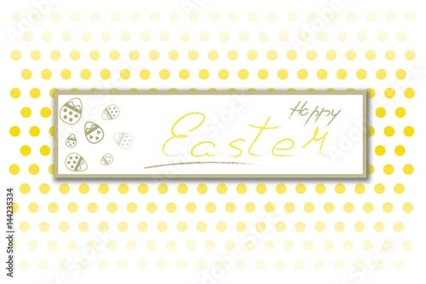 Fototapeta HAPPY EASTER YELLOW TABLE