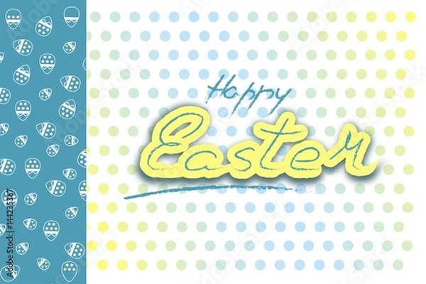 Fototapeta HAPPY EASTER YELLOW BLUE