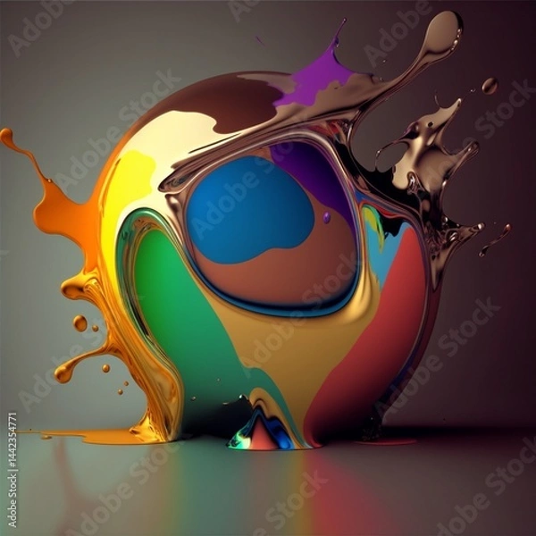 Obraz 3D Color Paint Splash Texture background Photo