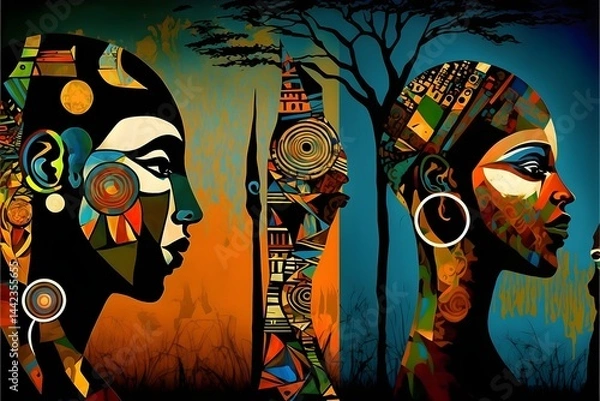 Obraz Abstract human oil paintings for wall decor modern art women modern art gallery colorful design art Photo